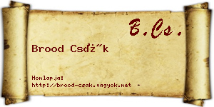 Brood Csák névjegykártya